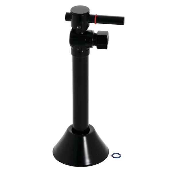 1/2" Sweat X 3/8" OD Comp Angle Shut-Off Valve W/5" Extension, Black